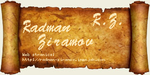 Radman Ziramov vizit kartica